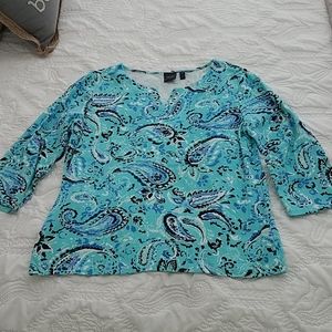 Women's Rafaella Quarter Sleeve Shirt size Large